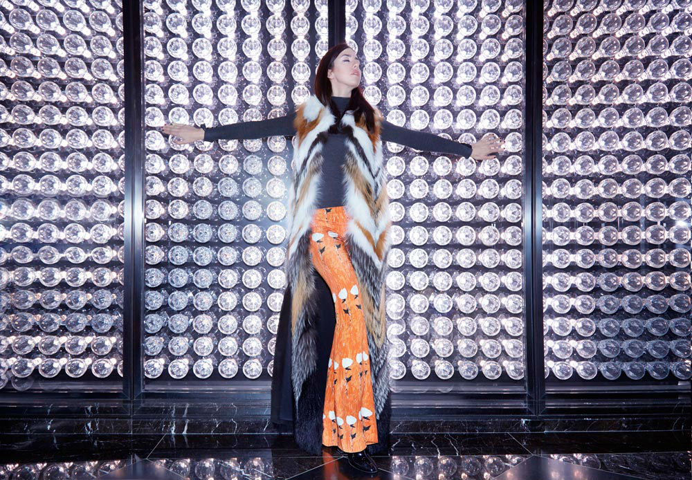 gilet pelliccia lunga