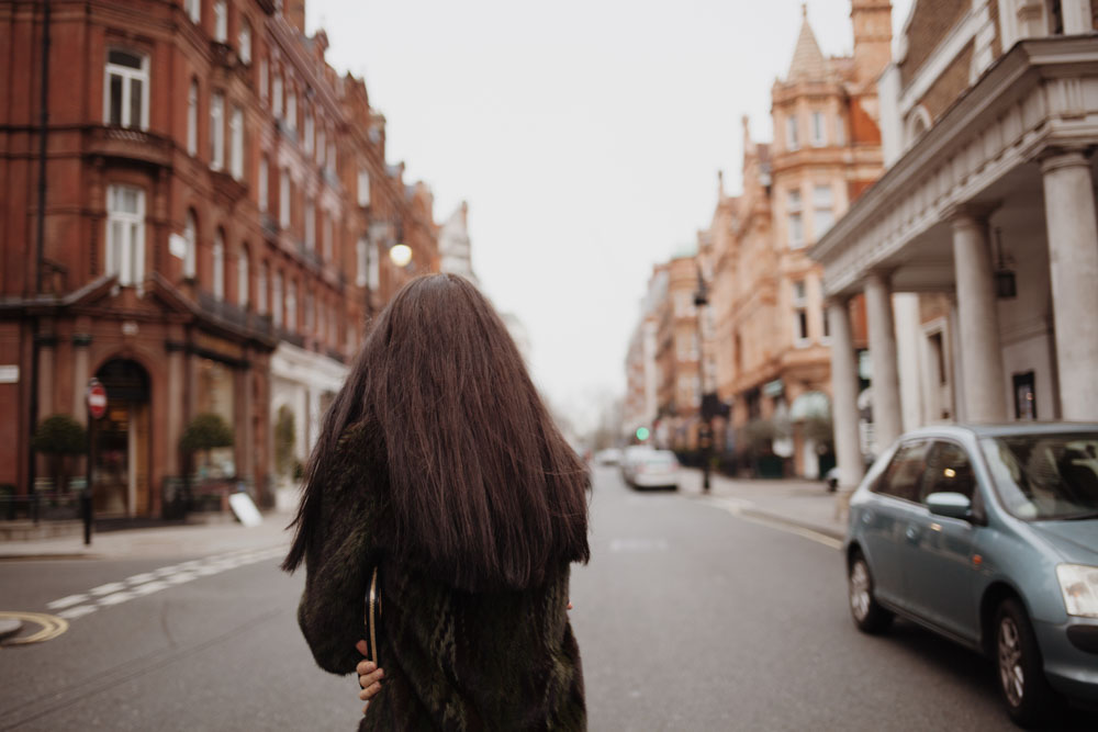 lady fur pelliccia di visone verde