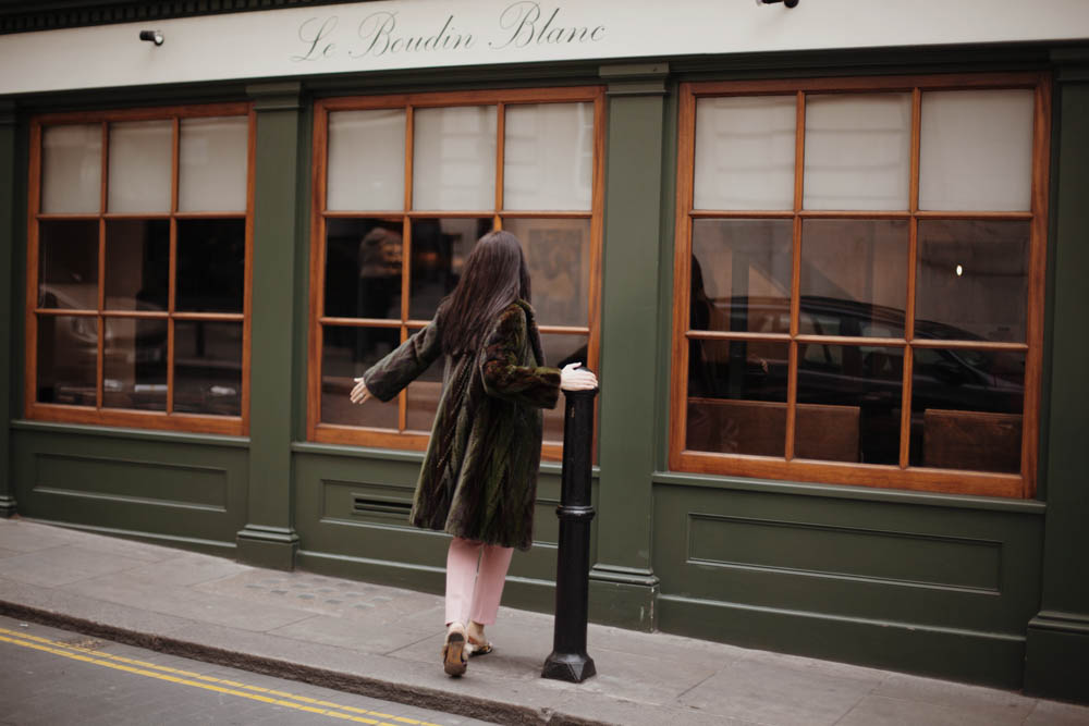 lady fur pelliccia di visone verde