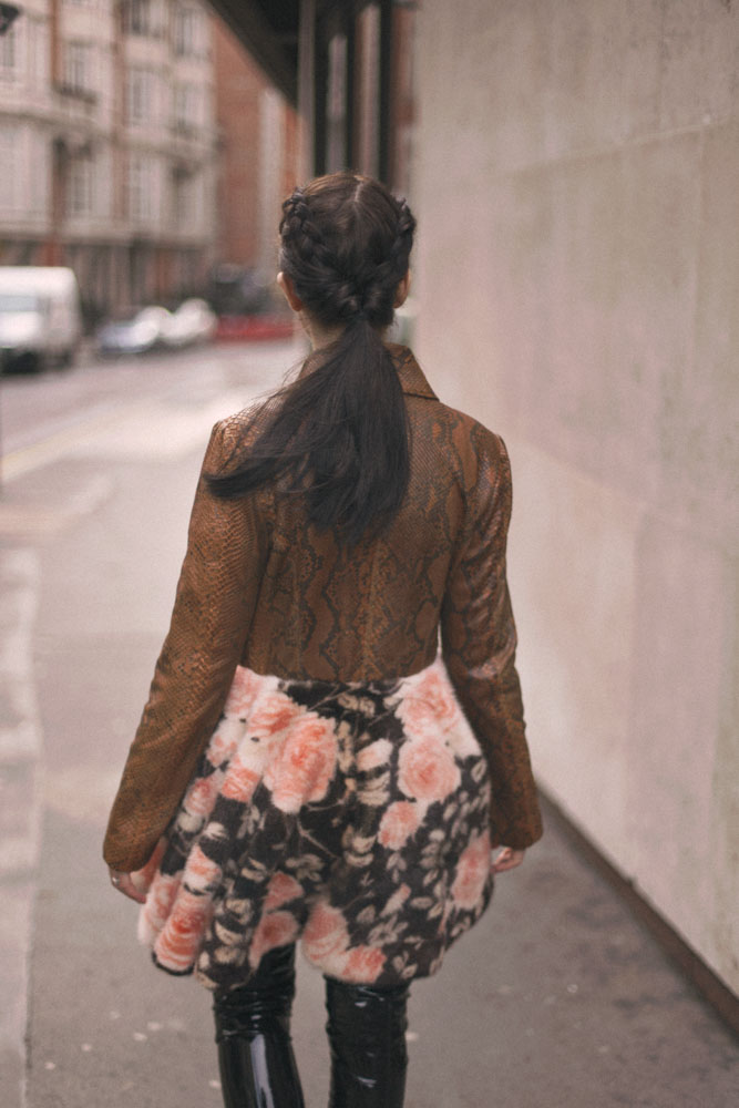 giacca di pitone e pelliccia vladimiro gioia