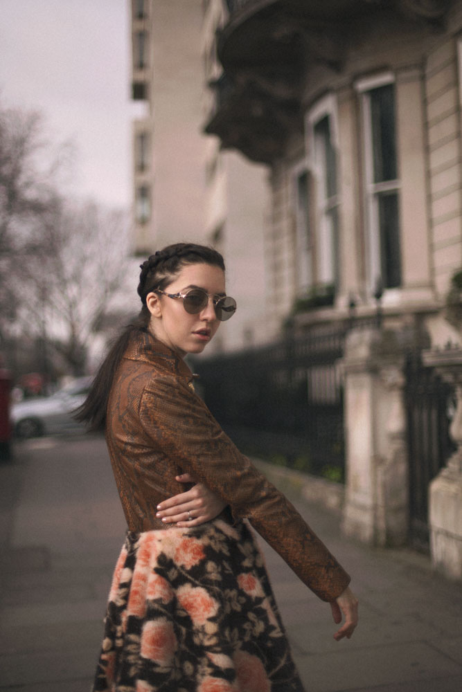 lady fur giacca di pitone