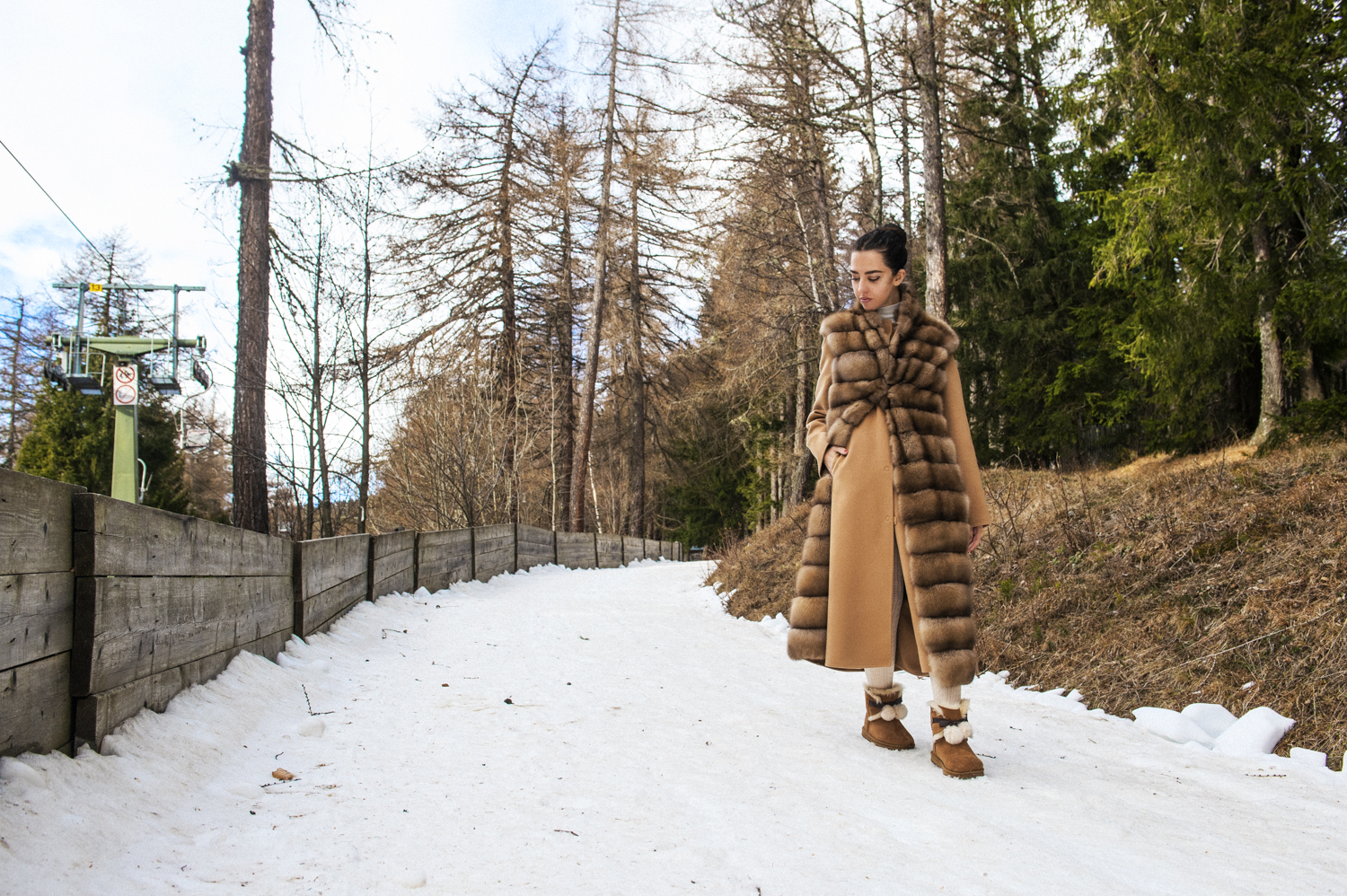 pelliccia zibellino con cashmere